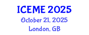 International Conference on Electrical and Mechatronics Engineering (ICEME) October 21, 2025 - London, United Kingdom