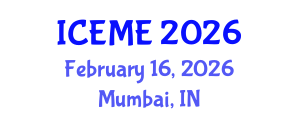International Conference on Electrical and Mechatronics Engineering (ICEME) February 16, 2026 - Mumbai, India International Conference on Electrical and Mechatronics Engineering (ICEME) February 16, 2026 - Mumbai, India
