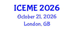 International Conference on Electrical and Mechatronics Engineering (ICEME) October 21, 2026 - London, United Kingdom