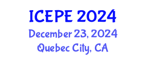 International Conference on Electrical and Power Engineering (ICEPE) December 23, 2024 - Quebec City, Canada