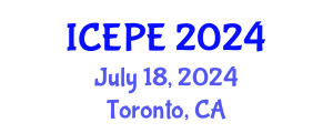 International Conference on Electrical and Power Engineering (ICEPE) July 18, 2024 - Toronto, Canada