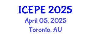 International Conference on Electrical and Power Engineering (ICEPE) April 05, 2025 - Toronto, Australia