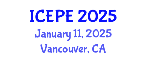 International Conference on Electrical and Power Engineering (ICEPE) January 11, 2025 - Vancouver, Canada