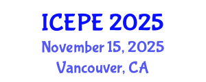International Conference on Electrical and Power Engineering (ICEPE) November 15, 2025 - Vancouver, Canada