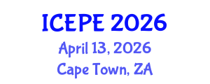International Conference on Electrical and Power Engineering (ICEPE) April 13, 2026 - Cape Town, South Africa International Conference on Electrical and Power Engineering (ICEPE) April 13, 2026 - Cape Town, South Africa