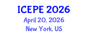 International Conference on Electrical and Power Engineering (ICEPE) April 20, 2026 - New York, United States International Conference on Electrical and Power Engineering (ICEPE) April 20, 2026 - New York, United States