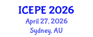 International Conference on Electrical and Power Engineering (ICEPE) April 27, 2026 - Sydney, Australia International Conference on Electrical and Power Engineering (ICEPE) April 27, 2026 - Sydney, Australia