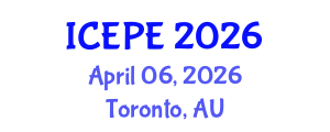 International Conference on Electrical and Power Engineering (ICEPE) April 06, 2026 - Toronto, Australia International Conference on Electrical and Power Engineering (ICEPE) April 06, 2026 - Toronto, Australia