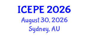 International Conference on Electrical and Power Engineering (ICEPE) August 30, 2026 - Sydney, Australia International Conference on Electrical and Power Engineering (ICEPE) August 30, 2026 - Sydney, Australia