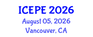 International Conference on Electrical and Power Engineering (ICEPE) August 05, 2026 - Vancouver, Canada International Conference on Electrical and Power Engineering (ICEPE) August 05, 2026 - Vancouver, Canada