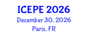 International Conference on Electrical and Power Engineering (ICEPE) December 30, 2026 - Paris, France International Conference on Electrical and Power Engineering (ICEPE) December 30, 2026 - Paris, France
