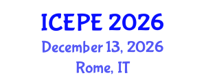International Conference on Electrical and Power Engineering (ICEPE) December 13, 2026 - Rome, Italy International Conference on Electrical and Power Engineering (ICEPE) December 13, 2026 - Rome, Italy