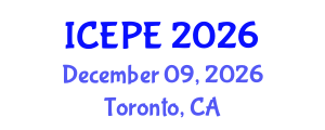 International Conference on Electrical and Power Engineering (ICEPE) December 09, 2026 - Toronto, Canada International Conference on Electrical and Power Engineering (ICEPE) December 09, 2026 - Toronto, Canada