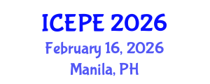 International Conference on Electrical and Power Engineering (ICEPE) February 16, 2026 - Manila, Philippines International Conference on Electrical and Power Engineering (ICEPE) February 16, 2026 - Manila, Philippines