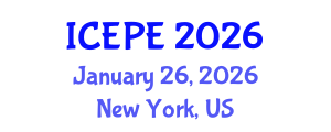 International Conference on Electrical and Power Engineering (ICEPE) January 26, 2026 - New York, United States International Conference on Electrical and Power Engineering (ICEPE) January 26, 2026 - New York, United States