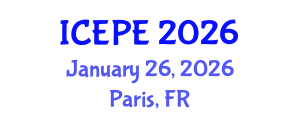 International Conference on Electrical and Power Engineering (ICEPE) January 26, 2026 - Paris, France International Conference on Electrical and Power Engineering (ICEPE) January 26, 2026 - Paris, France