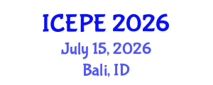 International Conference on Electrical and Power Engineering (ICEPE) July 15, 2026 - Bali, Indonesia International Conference on Electrical and Power Engineering (ICEPE) July 15, 2026 - Bali, Indonesia