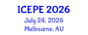 International Conference on Electrical and Power Engineering (ICEPE) July 24, 2026 - Melbourne, Australia International Conference on Electrical and Power Engineering (ICEPE) July 24, 2026 - Melbourne, Australia
