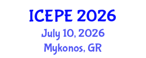 International Conference on Electrical and Power Engineering (ICEPE) July 10, 2026 - Mykonos, Greece International Conference on Electrical and Power Engineering (ICEPE) July 10, 2026 - Mykonos, Greece