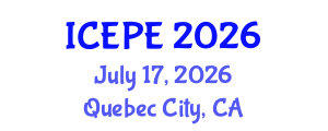 International Conference on Electrical and Power Engineering (ICEPE) July 17, 2026 - Quebec City, Canada International Conference on Electrical and Power Engineering (ICEPE) July 17, 2026 - Quebec City, Canada