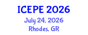 International Conference on Electrical and Power Engineering (ICEPE) July 24, 2026 - Rhodes, Greece International Conference on Electrical and Power Engineering (ICEPE) July 24, 2026 - Rhodes, Greece