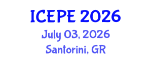 International Conference on Electrical and Power Engineering (ICEPE) July 03, 2026 - Santorini, Greece International Conference on Electrical and Power Engineering (ICEPE) July 03, 2026 - Santorini, Greece