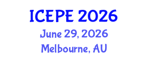 International Conference on Electrical and Power Engineering (ICEPE) June 29, 2026 - Melbourne, Australia International Conference on Electrical and Power Engineering (ICEPE) June 29, 2026 - Melbourne, Australia
