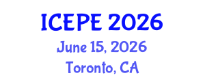 International Conference on Electrical and Power Engineering (ICEPE) June 15, 2026 - Toronto, Canada International Conference on Electrical and Power Engineering (ICEPE) June 15, 2026 - Toronto, Canada