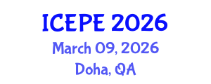 International Conference on Electrical and Power Engineering (ICEPE) March 09, 2026 - Doha, Qatar International Conference on Electrical and Power Engineering (ICEPE) March 09, 2026 - Doha, Qatar