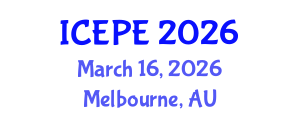 International Conference on Electrical and Power Engineering (ICEPE) March 16, 2026 - Melbourne, Australia International Conference on Electrical and Power Engineering (ICEPE) March 16, 2026 - Melbourne, Australia
