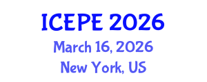 International Conference on Electrical and Power Engineering (ICEPE) March 16, 2026 - New York, United States International Conference on Electrical and Power Engineering (ICEPE) March 16, 2026 - New York, United States