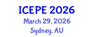 International Conference on Electrical and Power Engineering (ICEPE) March 29, 2026 - Sydney, Australia