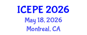 International Conference on Electrical and Power Engineering (ICEPE) May 18, 2026 - Montreal, Canada International Conference on Electrical and Power Engineering (ICEPE) May 18, 2026 - Montreal, Canada
