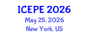 International Conference on Electrical and Power Engineering (ICEPE) May 25, 2026 - New York, United States International Conference on Electrical and Power Engineering (ICEPE) May 25, 2026 - New York, United States