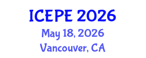 International Conference on Electrical and Power Engineering (ICEPE) May 18, 2026 - Vancouver, Canada International Conference on Electrical and Power Engineering (ICEPE) May 18, 2026 - Vancouver, Canada