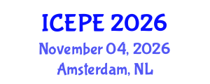 International Conference on Electrical and Power Engineering (ICEPE) November 04, 2026 - Amsterdam, Netherlands International Conference on Electrical and Power Engineering (ICEPE) November 04, 2026 - Amsterdam, Netherlands