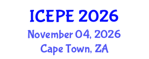 International Conference on Electrical and Power Engineering (ICEPE) November 04, 2026 - Cape Town, South Africa International Conference on Electrical and Power Engineering (ICEPE) November 04, 2026 - Cape Town, South Africa