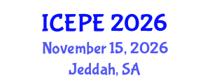 International Conference on Electrical and Power Engineering (ICEPE) November 15, 2026 - Jeddah, Saudi Arabia International Conference on Electrical and Power Engineering (ICEPE) November 15, 2026 - Jeddah, Saudi Arabia