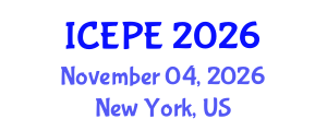 International Conference on Electrical and Power Engineering (ICEPE) November 04, 2026 - New York, United States International Conference on Electrical and Power Engineering (ICEPE) November 04, 2026 - New York, United States