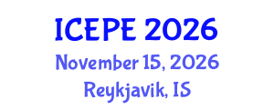 International Conference on Electrical and Power Engineering (ICEPE) November 15, 2026 - Reykjavik, Iceland International Conference on Electrical and Power Engineering (ICEPE) November 15, 2026 - Reykjavik, Iceland