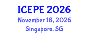 International Conference on Electrical and Power Engineering (ICEPE) November 18, 2026 - Singapore, Singapore International Conference on Electrical and Power Engineering (ICEPE) November 18, 2026 - Singapore, Singapore