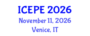 International Conference on Electrical and Power Engineering (ICEPE) November 11, 2026 - Venice, Italy International Conference on Electrical and Power Engineering (ICEPE) November 11, 2026 - Venice, Italy