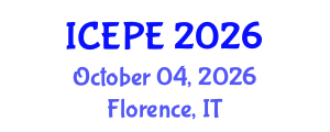 International Conference on Electrical and Power Engineering (ICEPE) October 04, 2026 - Florence, Italy International Conference on Electrical and Power Engineering (ICEPE) October 04, 2026 - Florence, Italy
