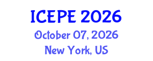 International Conference on Electrical and Power Engineering (ICEPE) October 07, 2026 - New York, United States International Conference on Electrical and Power Engineering (ICEPE) October 07, 2026 - New York, United States