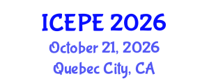 International Conference on Electrical and Power Engineering (ICEPE) October 21, 2026 - Quebec City, Canada International Conference on Electrical and Power Engineering (ICEPE) October 21, 2026 - Quebec City, Canada