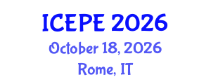 International Conference on Electrical and Power Engineering (ICEPE) October 18, 2026 - Rome, Italy International Conference on Electrical and Power Engineering (ICEPE) October 18, 2026 - Rome, Italy