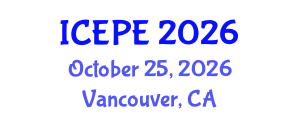 International Conference on Electrical and Power Engineering (ICEPE) October 25, 2026 - Vancouver, Canada International Conference on Electrical and Power Engineering (ICEPE) October 25, 2026 - Vancouver, Canada