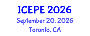 International Conference on Electrical and Power Engineering (ICEPE) September 20, 2026 - Toronto, Canada International Conference on Electrical and Power Engineering (ICEPE) September 20, 2026 - Toronto, Canada