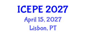 International Conference on Electrical and Power Engineering (ICEPE) April 15, 2027 - Lisbon, Portugal International Conference on Electrical and Power Engineering (ICEPE) April 15, 2027 - Lisbon, Portugal