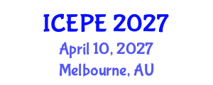International Conference on Electrical and Power Engineering (ICEPE) April 10, 2027 - Melbourne, Australia International Conference on Electrical and Power Engineering (ICEPE) April 10, 2027 - Melbourne, Australia